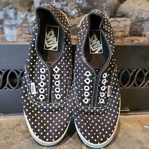 Vans Limited Edition Black and White Polka Dot Lace-up slide on Sneakers 6.5